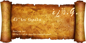 Áts Gyula névjegykártya